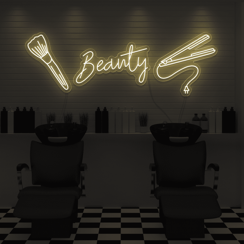 Beauty Salon LED neon sign in warm white color - by Neonmarvels.com