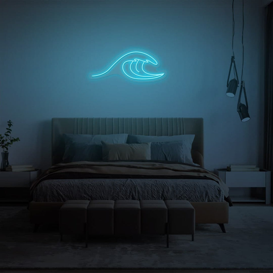 WAVE ICE BLUE COLOR NEON SIGN