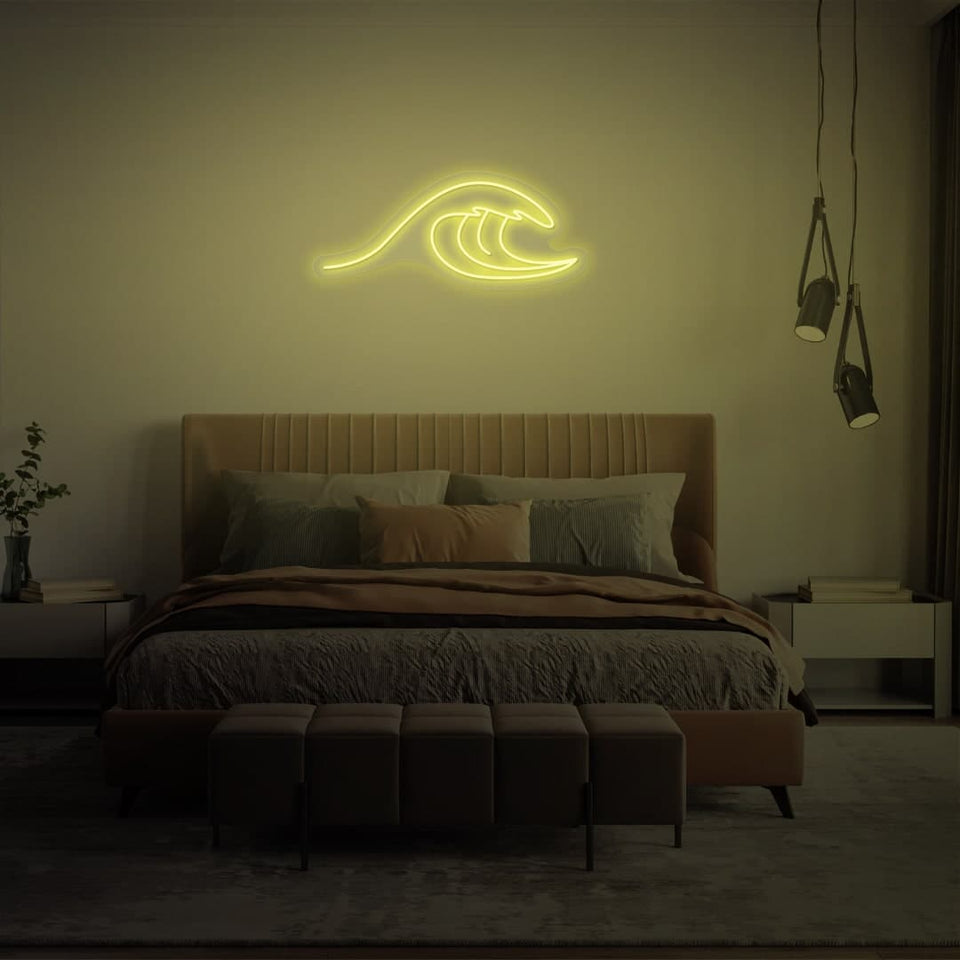 WAVE LEMON YELLOW COLOR NEON SIGN
