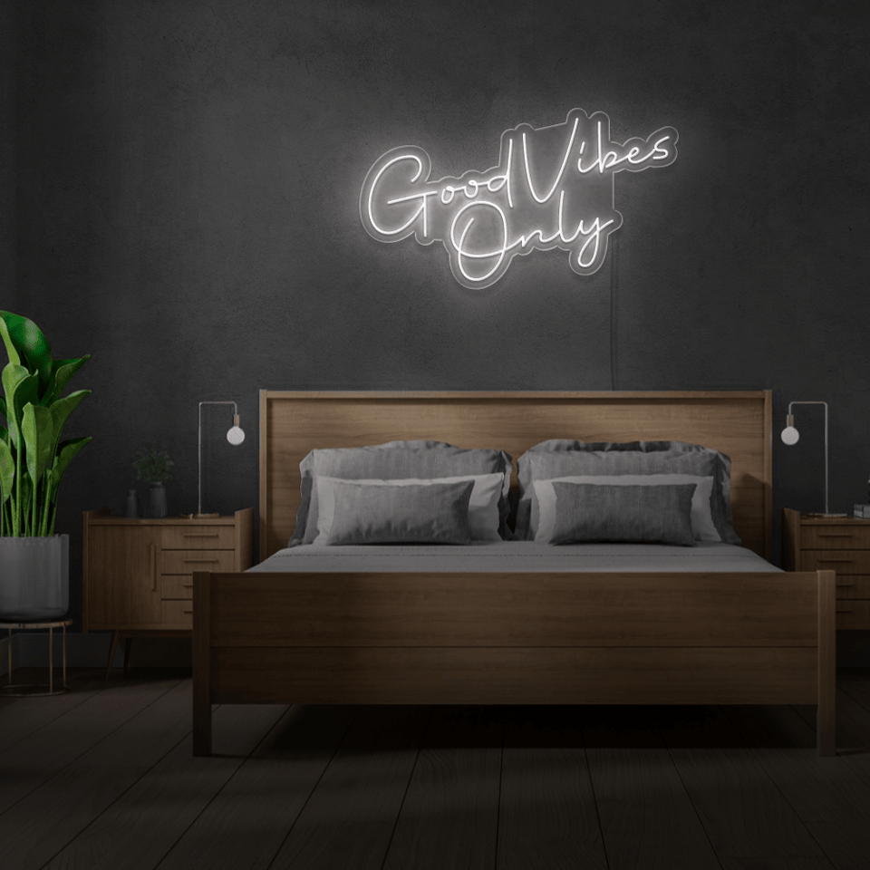 GOOD VIBES ONLY WHITE COLOR LED NEON SIGN