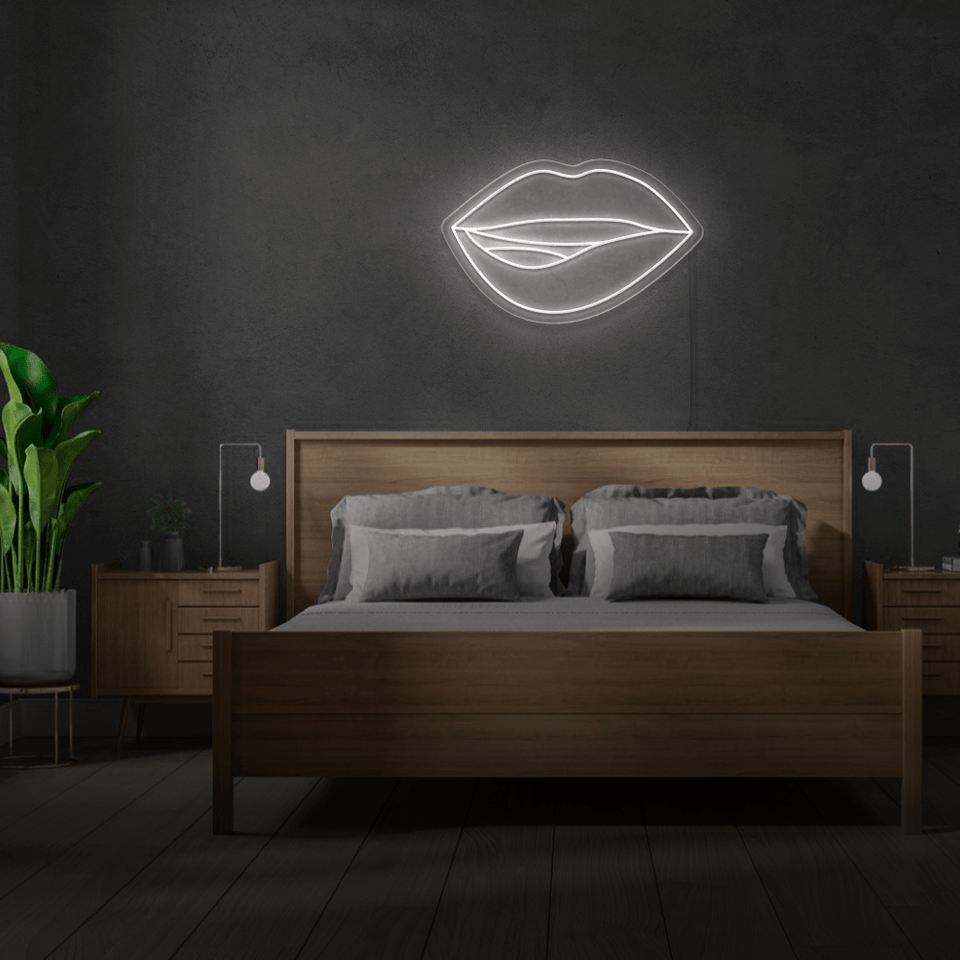 LIPS WHITE COLOR LED NEON SIGN