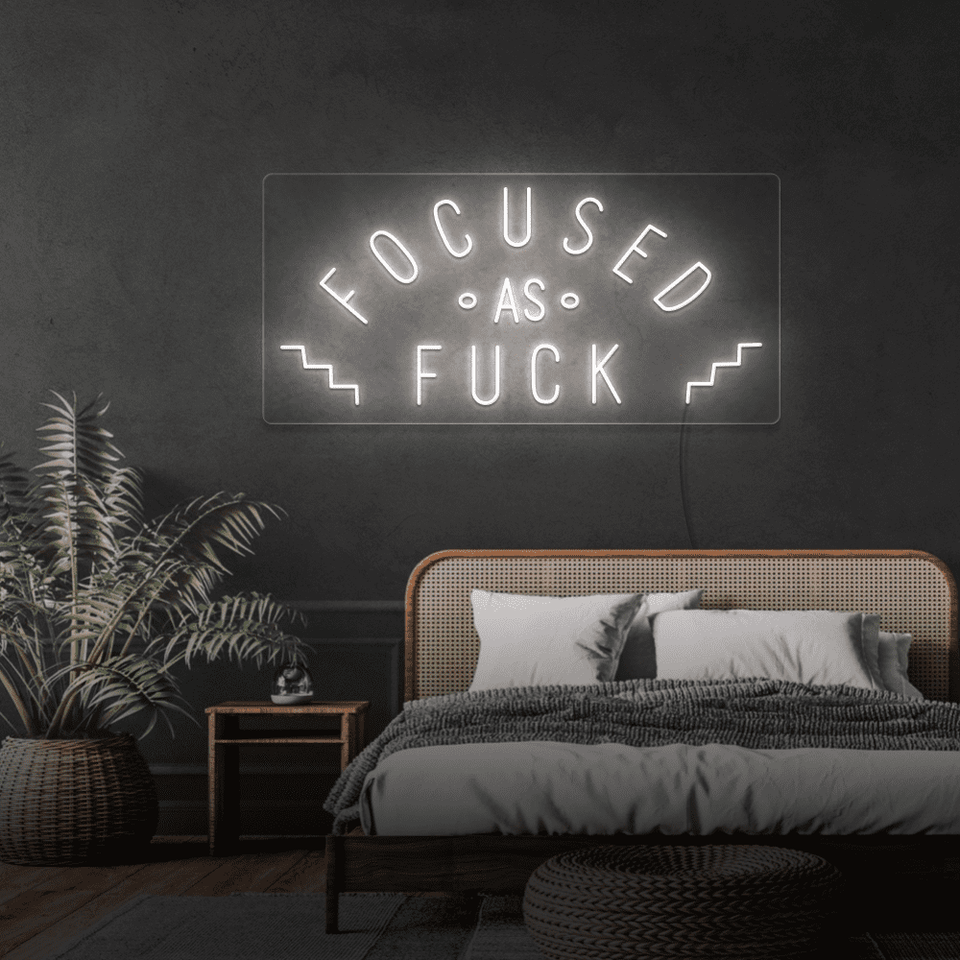 FOCUSED AS FUCK DEEP GREEN COLOR LED NEON SIGN