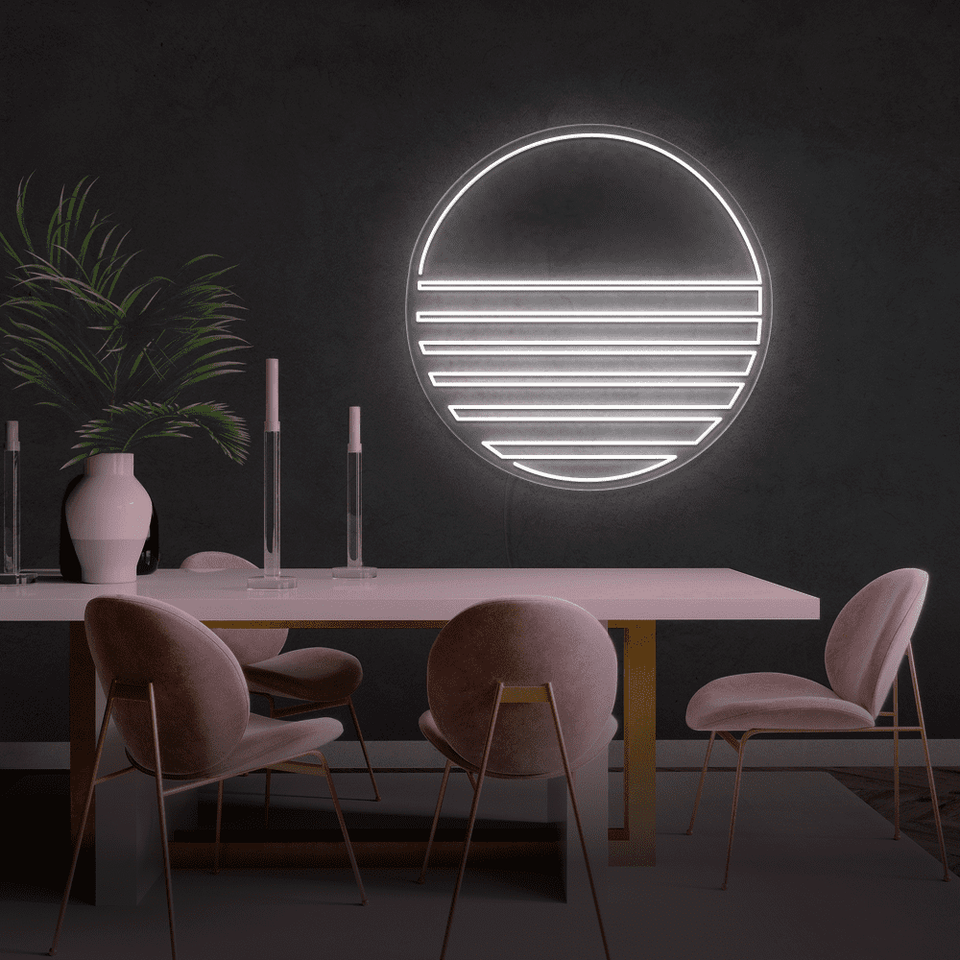 VAPOR SUN WHITE COLOR LED NEON SIGN