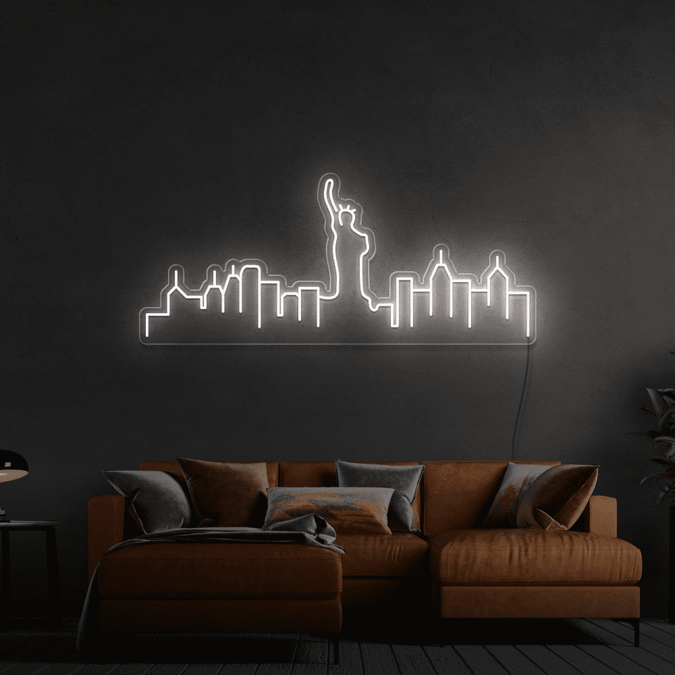 NEW YORK WHITE COLOR LED NEON SIGN