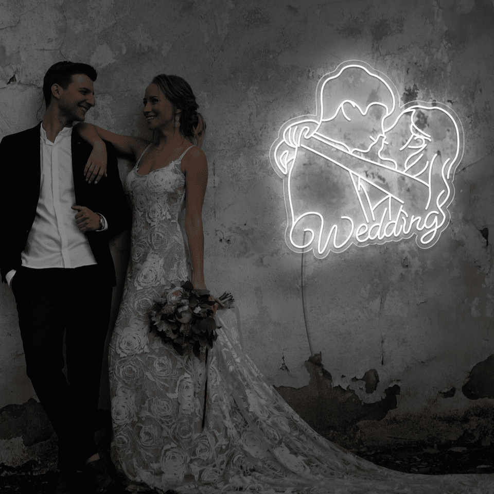 Married Couple LED Neon sign in white color by Neonmarvels.com