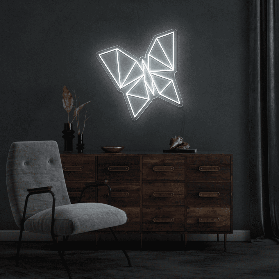 BUTTERFLY WHITE COLOR LED NEON SIGN