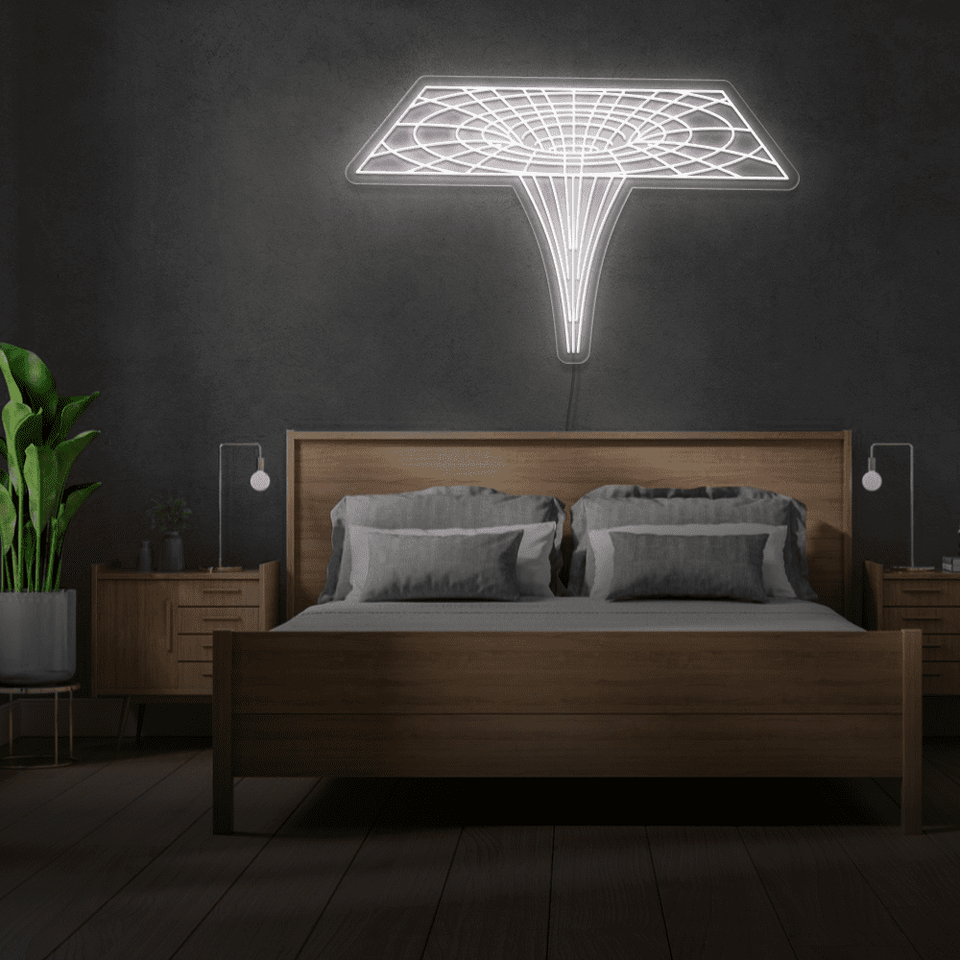 Black Hole as LED neon sign in white color designed by Neon Marvels
