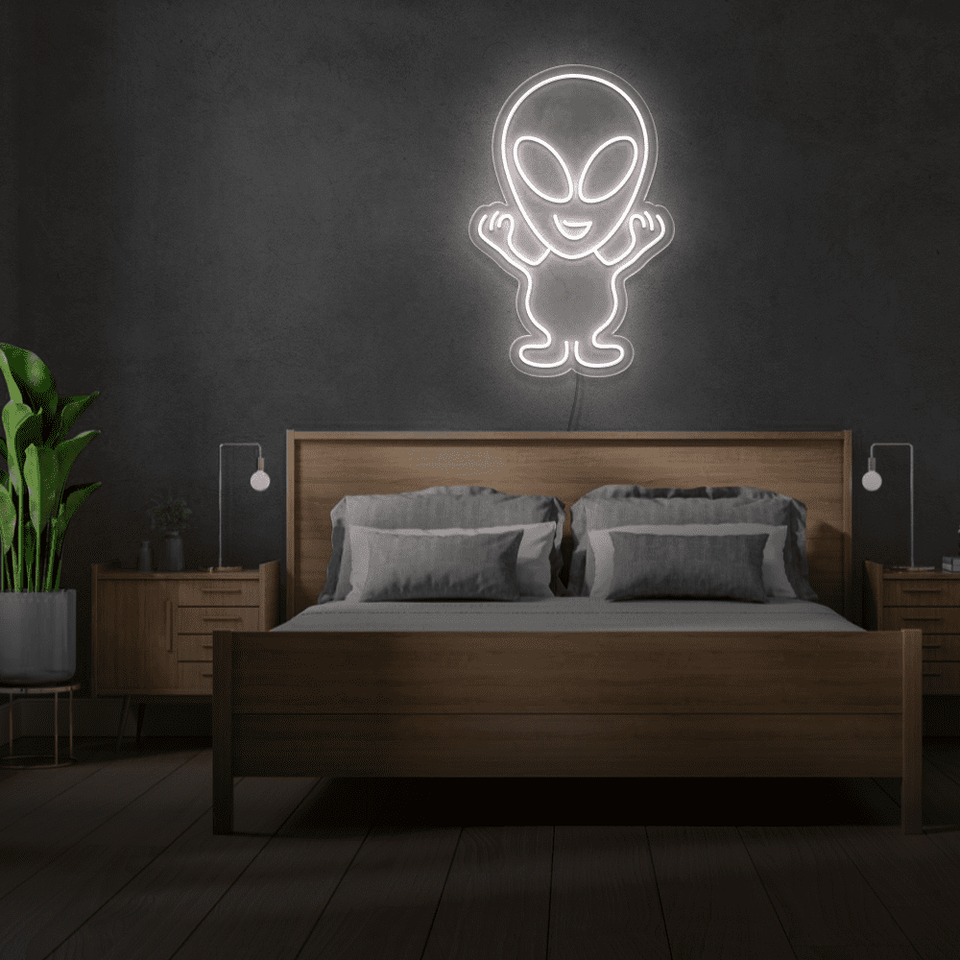 ALIEN LED Neon sign in white color designed by Neon Marvels