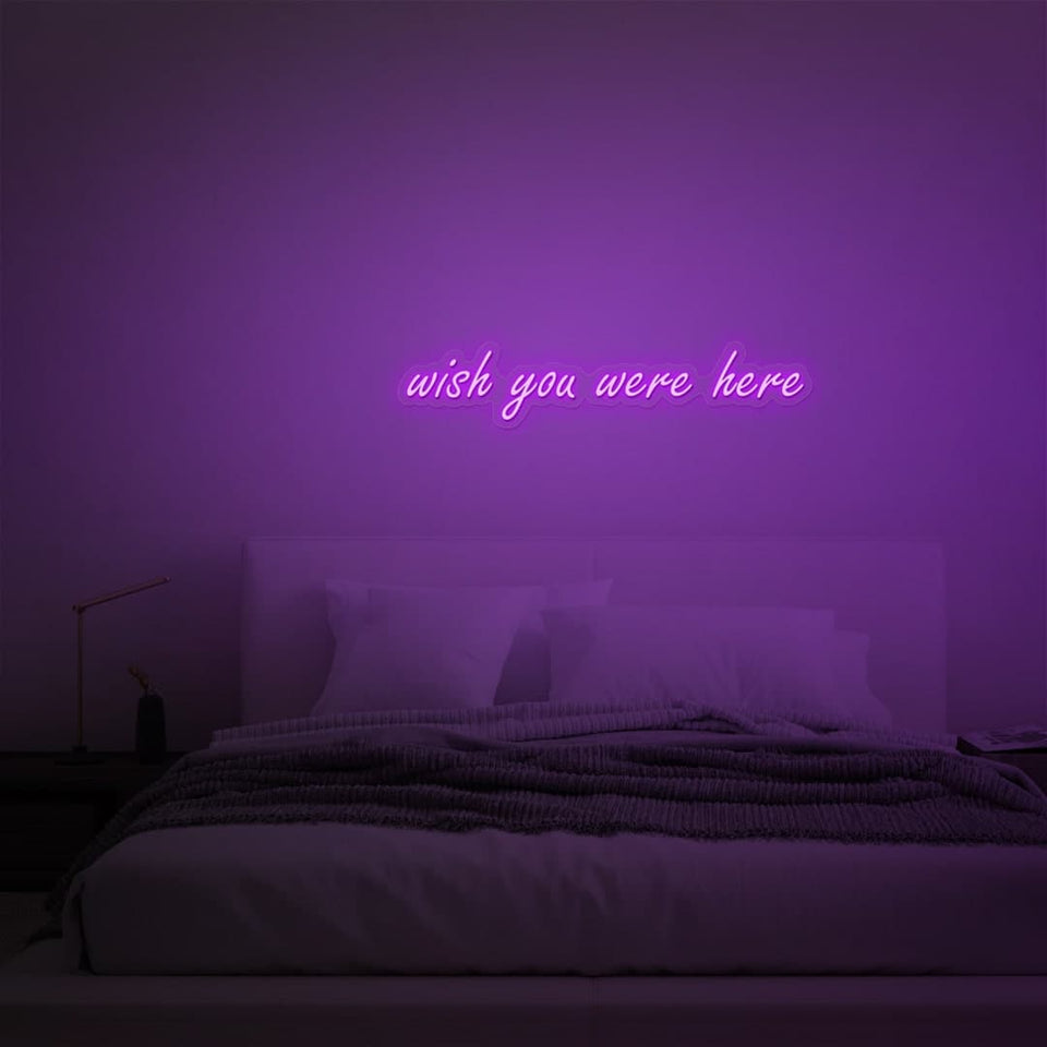 WISH YOU WERE HERE PURPLE COLOR NEON SIGN