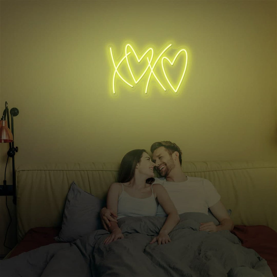XOXO LEMON YELLOW COLOR NEON SIGN