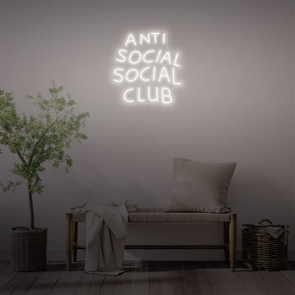 ANTI SOCIAL SOCIAL CLUB WHITE COLOR NEON SIGN