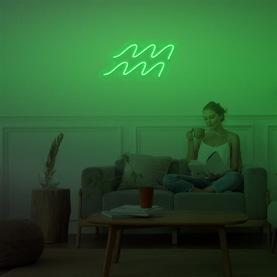 AQUARIUS GREEN COLOR NEON SIGN