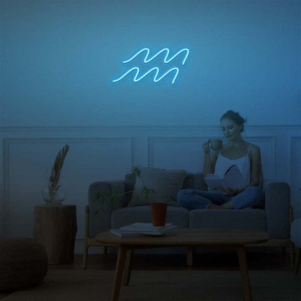 AQUARIUS ICE BLUE COLOR NEON SIGN