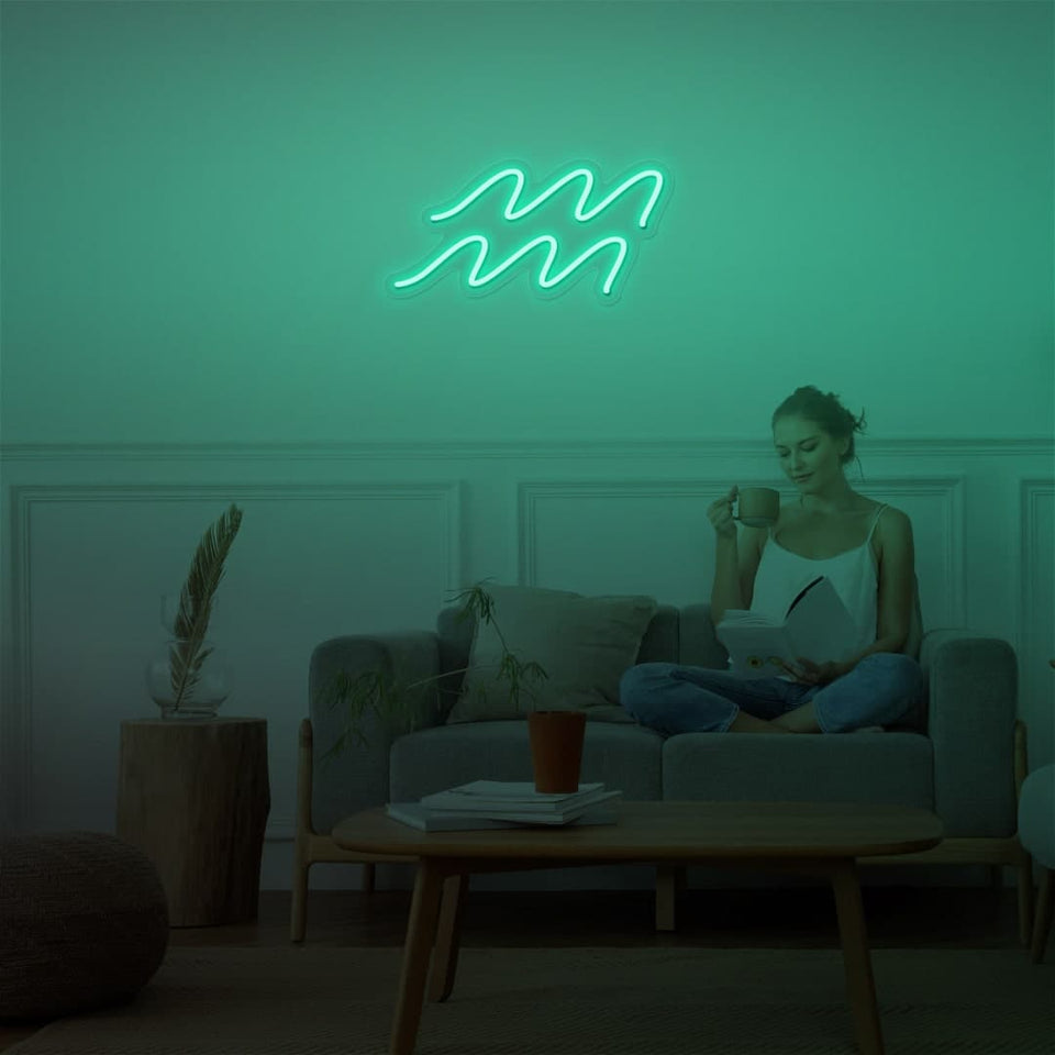 AQUARIUS MINT GREEN COLOR NEON SIGN