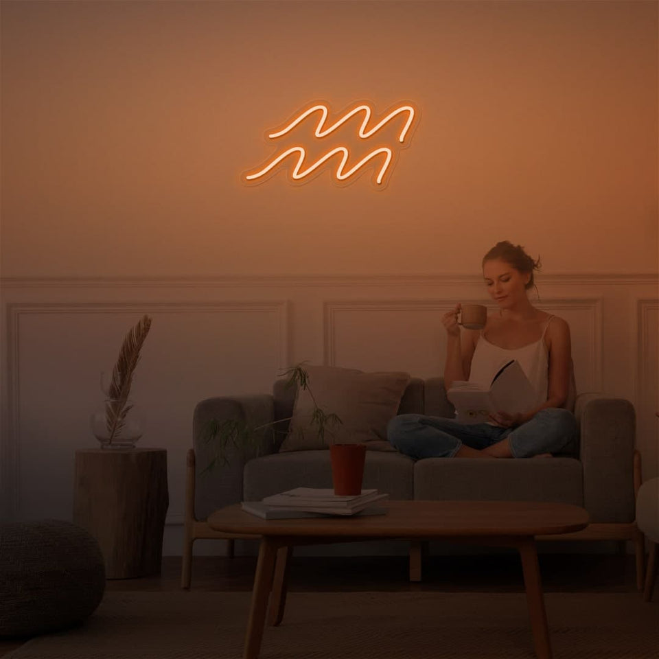 AQUARIUS ORANGE COLOR NEON SIGN