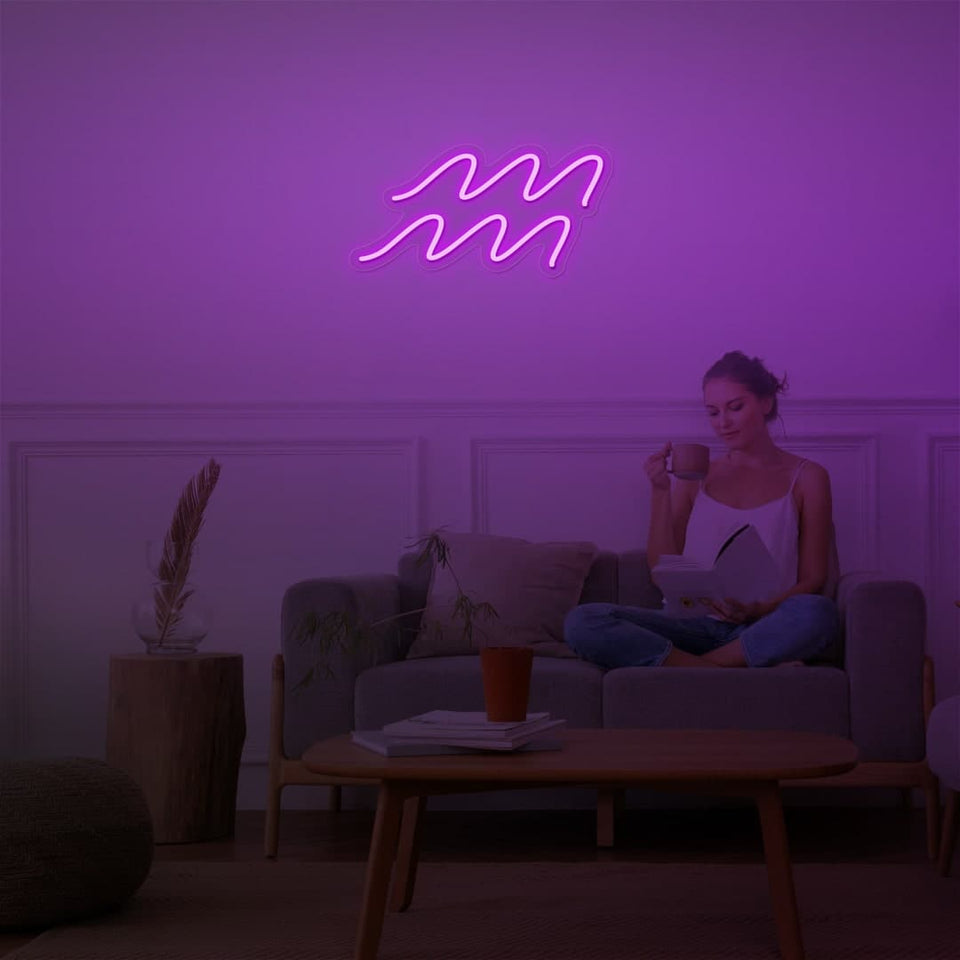 AQUARIUS PURPLE COLOR NEON SIGN