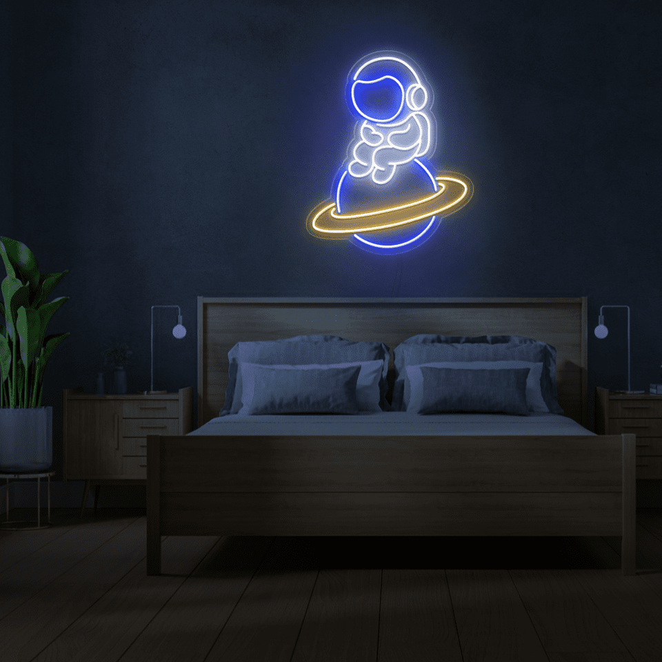 Baby Astronaut in multi color Led Neon Sign designed by Neon Marvels