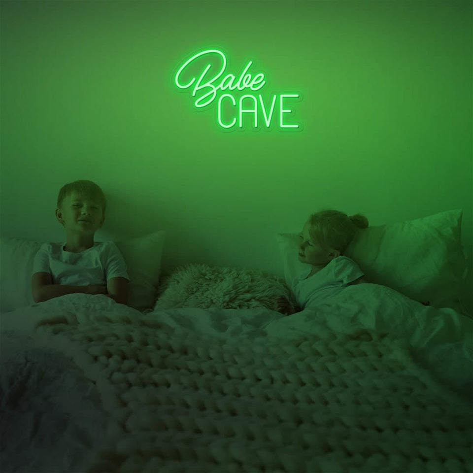 BABE CAVE GREEN COLOR NEON SIGN