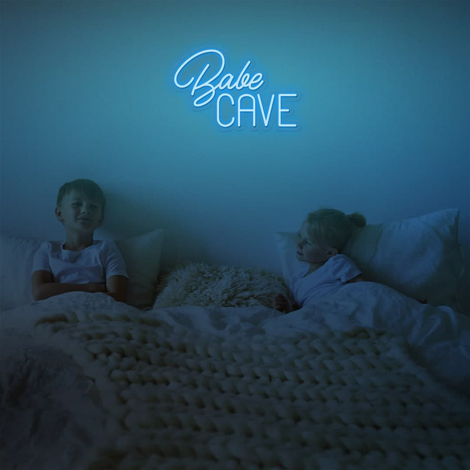BABE CAVE ICE BLUE COLOR NEON SIGN