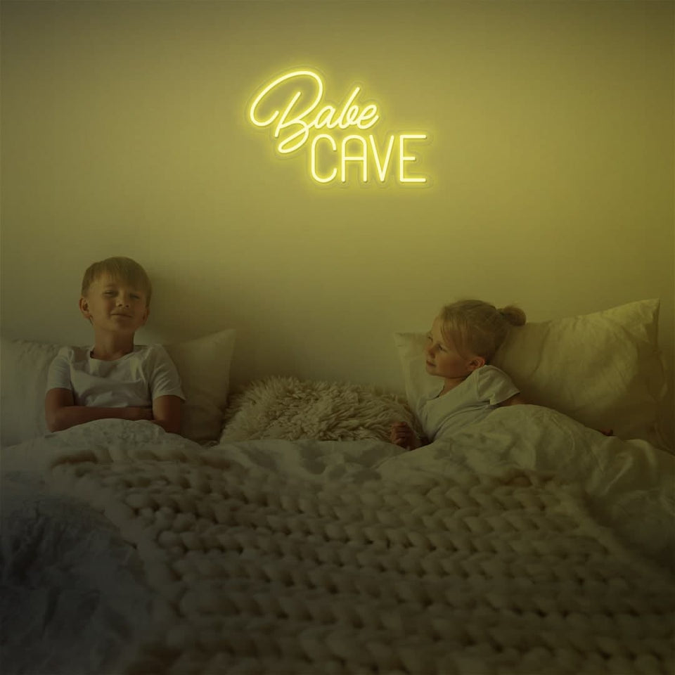 BABE CAVE LEMON YELLOW COLOR NEON SIGN