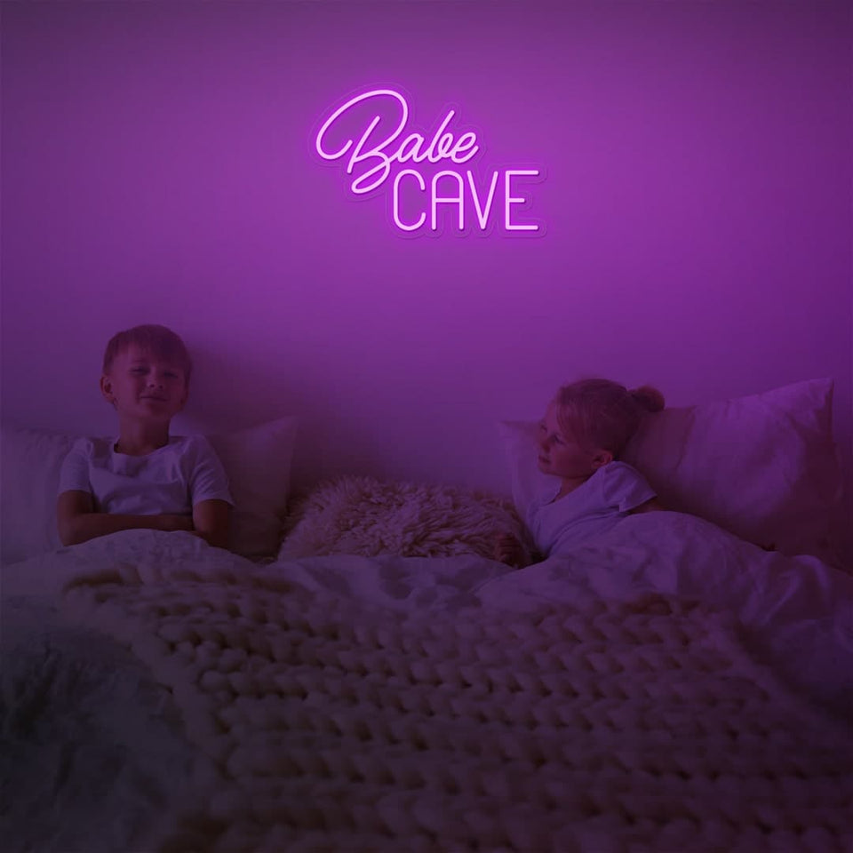 BABE CAVE PURPLE COLOR NEON SIGN