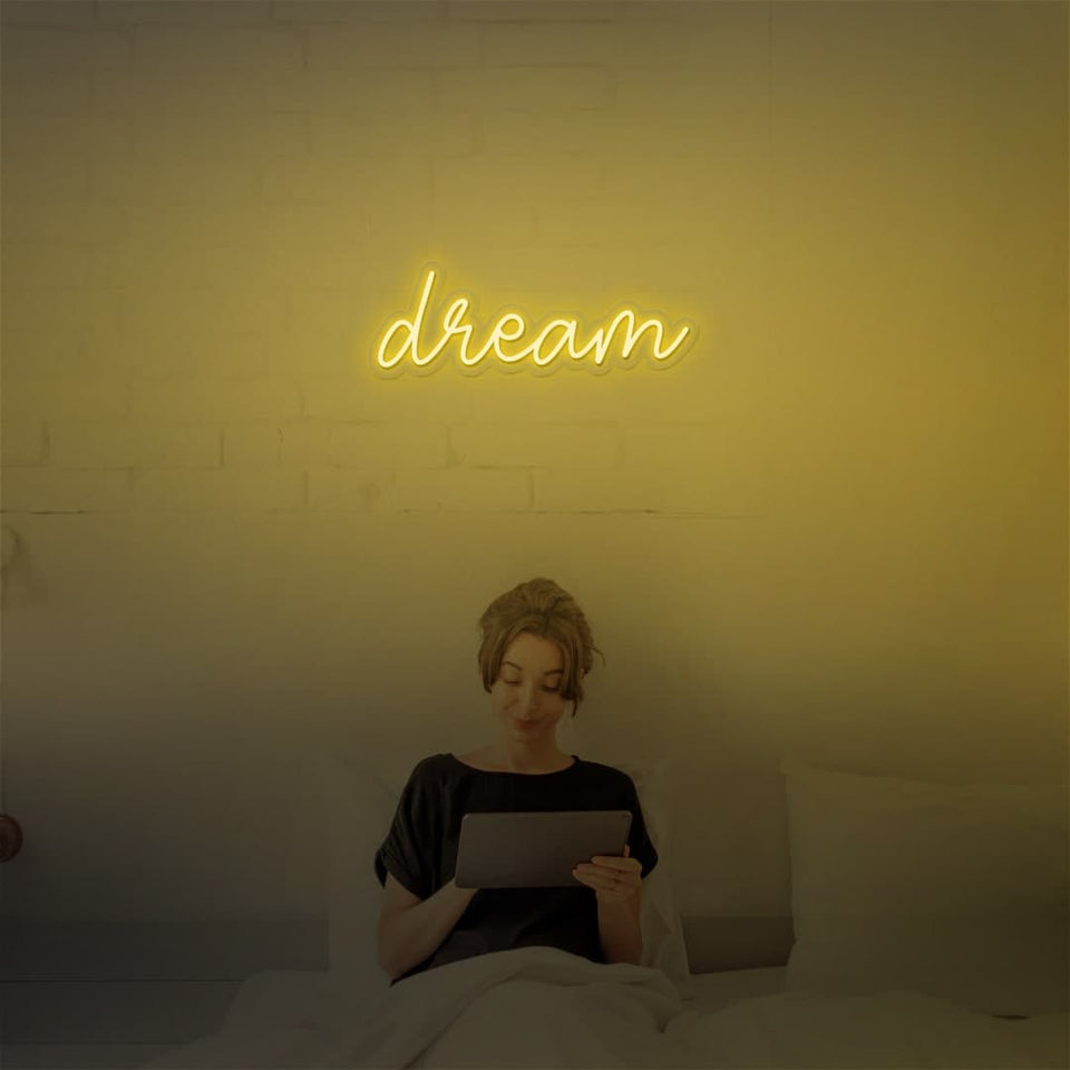 DREAM GOLDEN YELLOW COLOR NEON SIGN