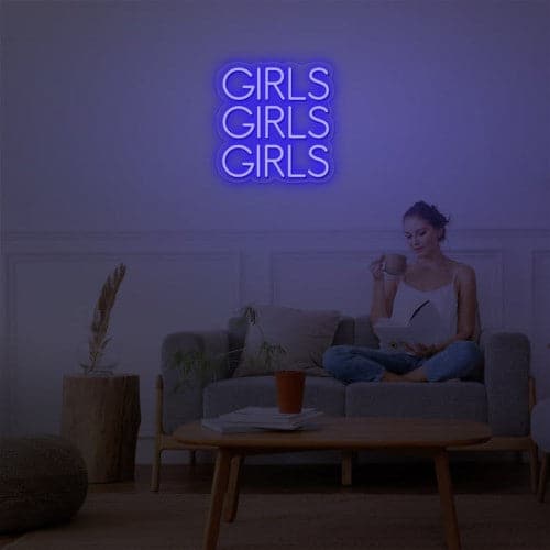 Girls Girls Girls Blue Neon Sign