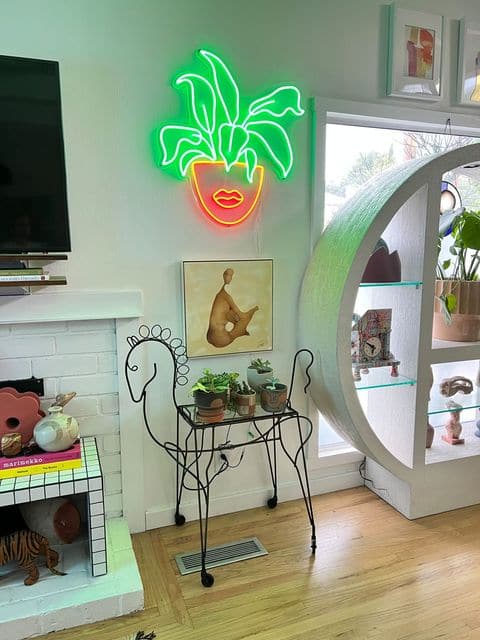 Plant Face Neon Sign by Katie Zamprioli