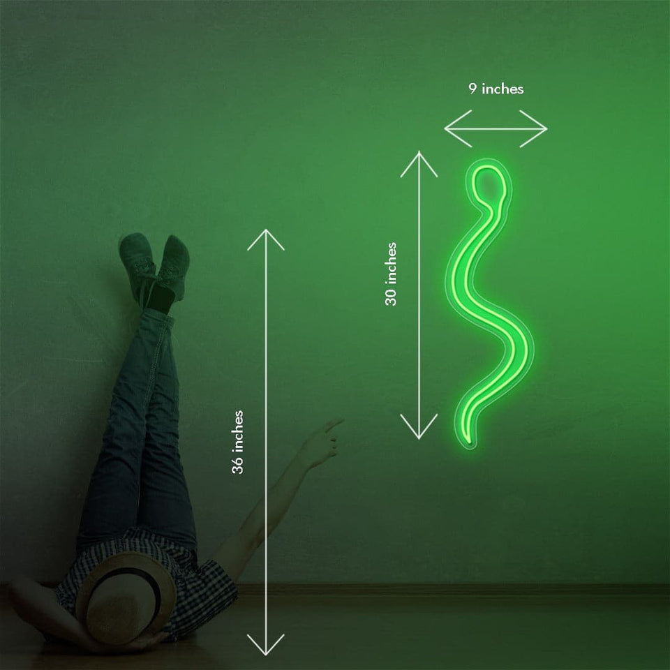 'Green Snake' is a 30 inch LED Neon Sign By Kate Pearce
