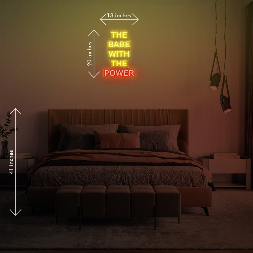 'The Babe With The Power' LED Neon Sign by Katie Zamprioli