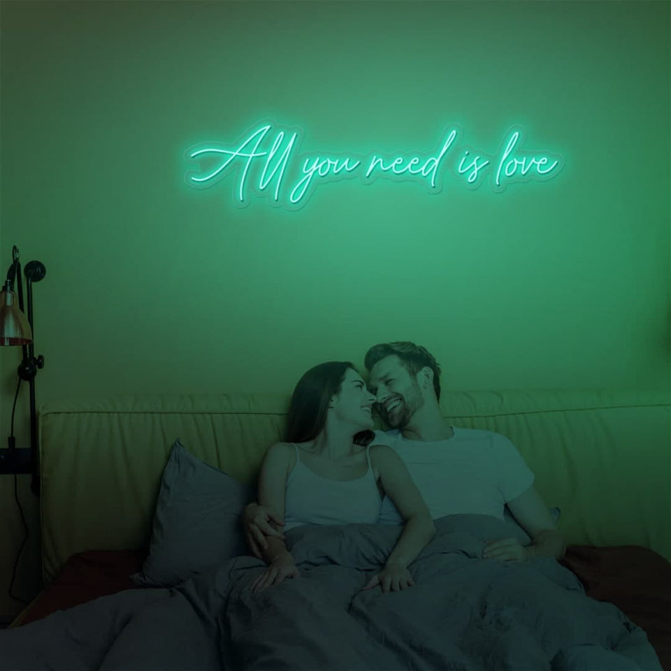 ALL YOU NEED IS LOVE GREEN COLOR NEON SIGN
