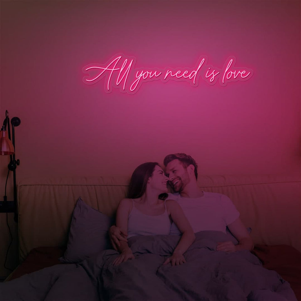 ALL YOU NEED IS LOVE PINK COLOR NEON SIGN