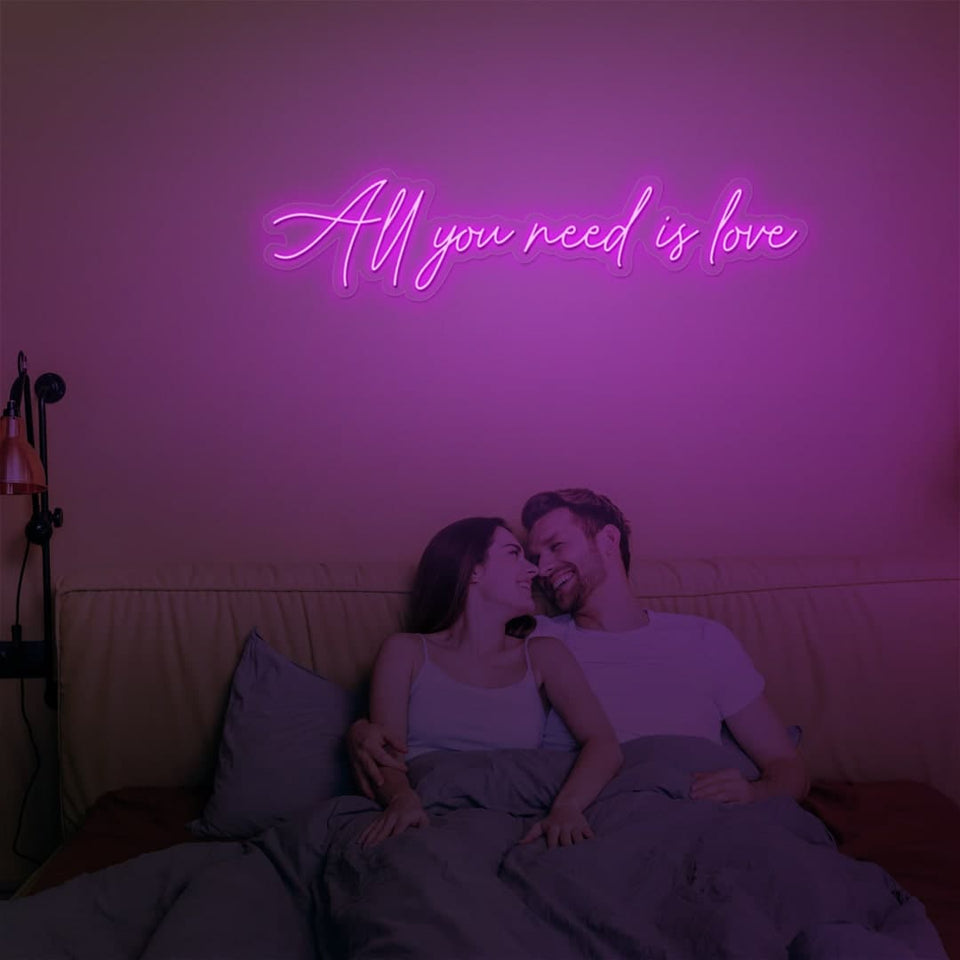 ALL YOU NEED IS LOVE PURPLE COLOR NEON SIGN