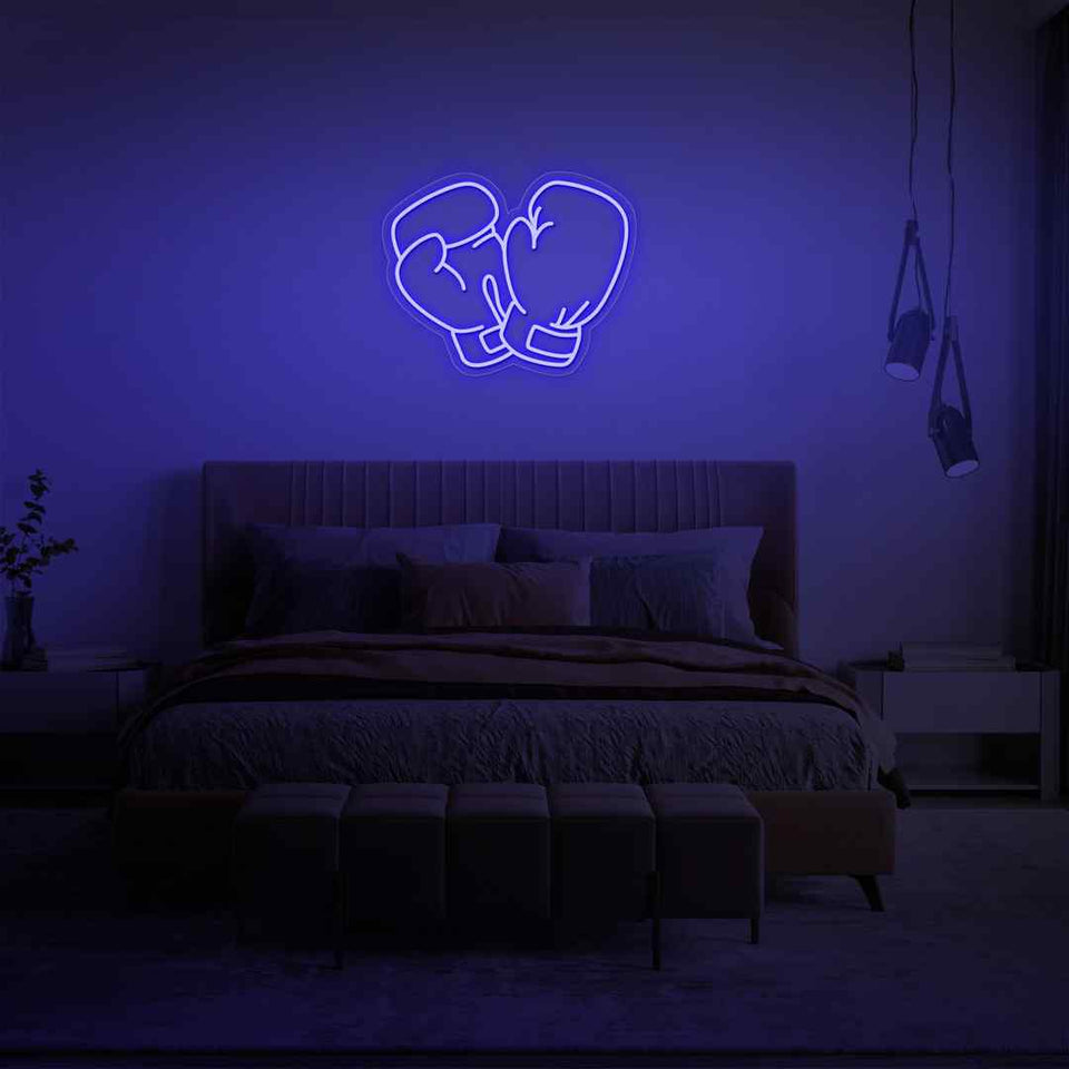 Boxing gloves neon sign