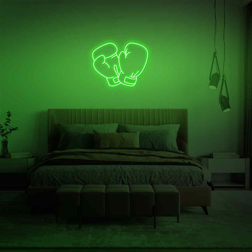 Boxing gloves neon sign