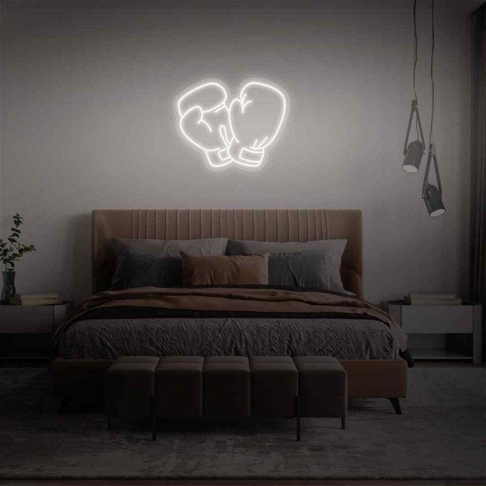 Boxing gloves neon sign