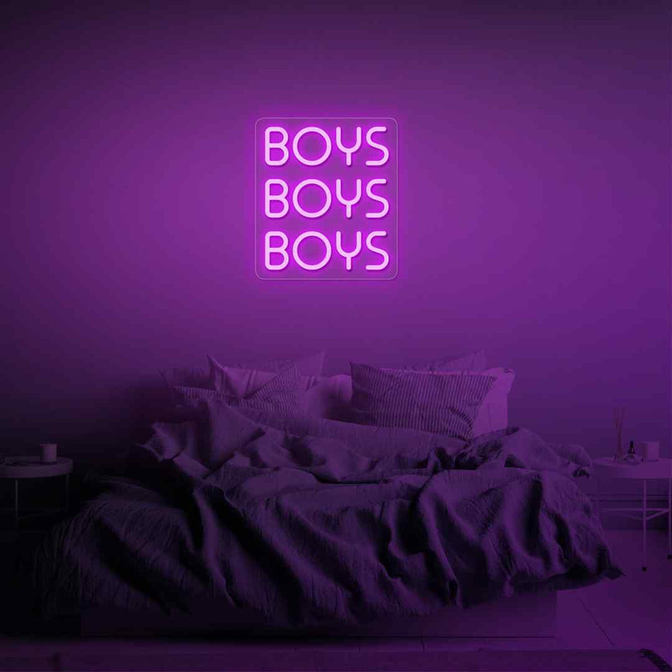 Boys boys boys neon sign