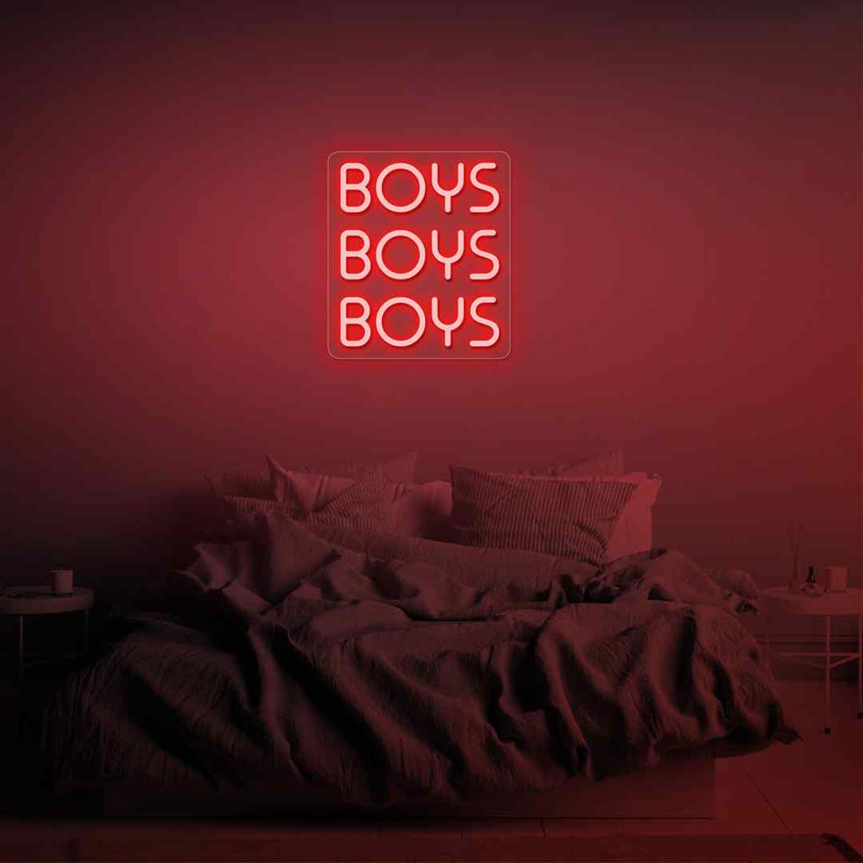 Boys boys boys neon sign