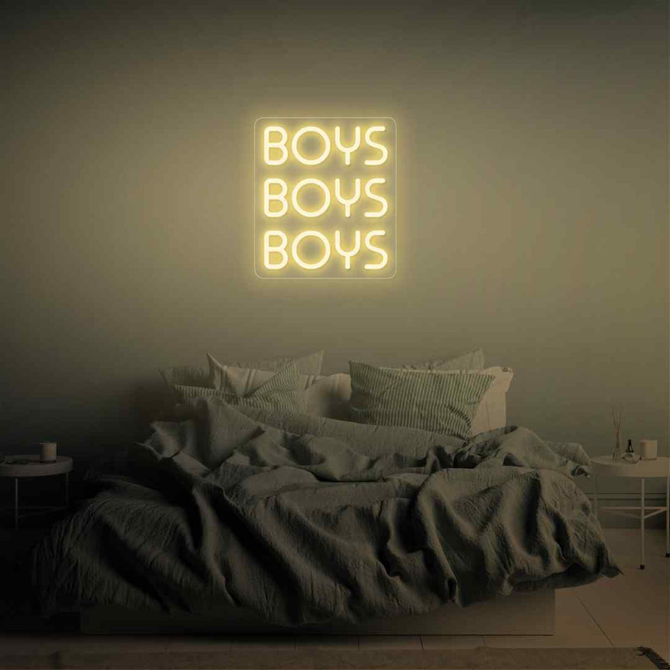 Boys boys boys neon sign