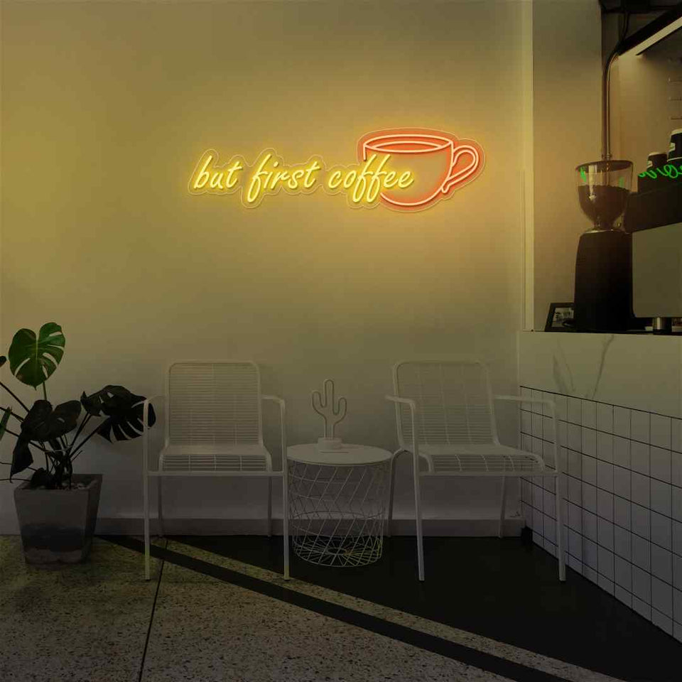 But first coffee neon sign