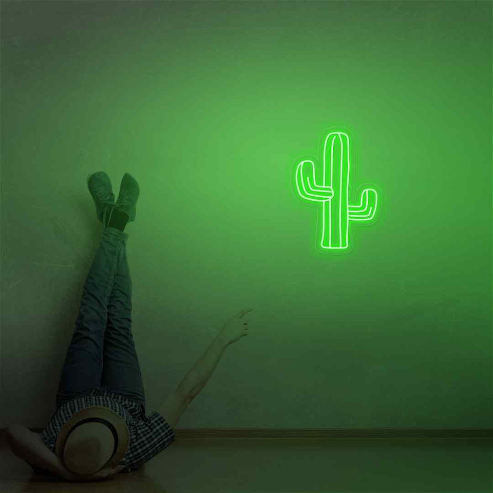 Neon green cactus light on sale