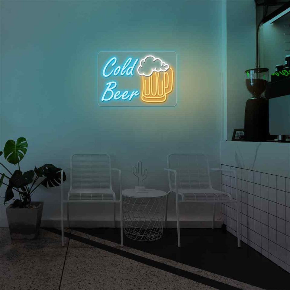 Cold beer neon sign