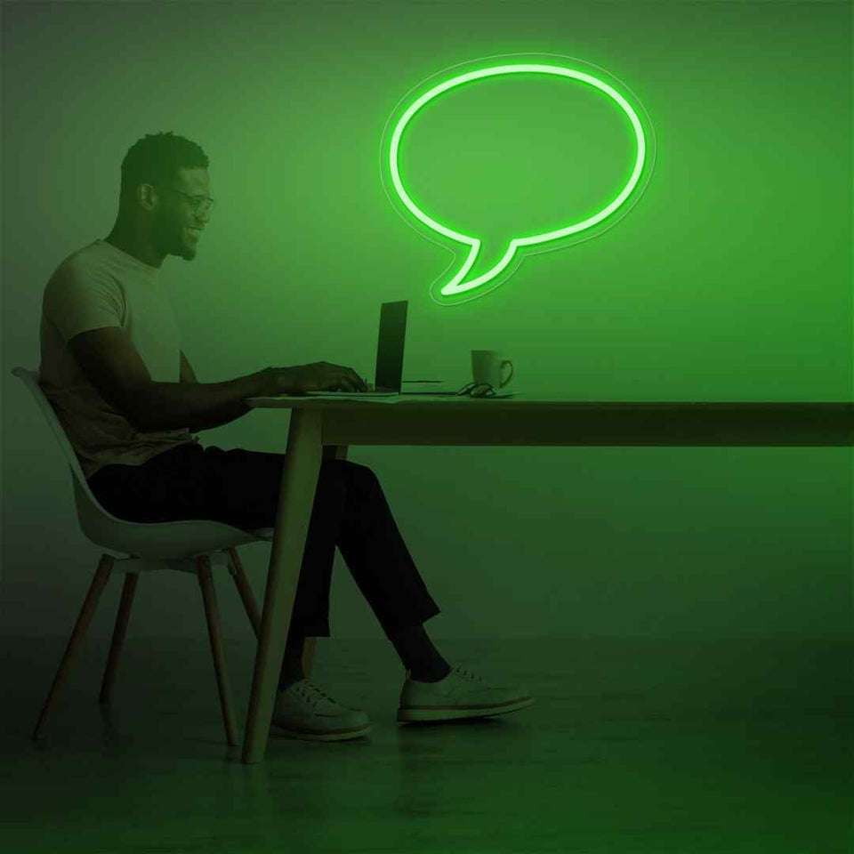 Comic speech bubble neon sign