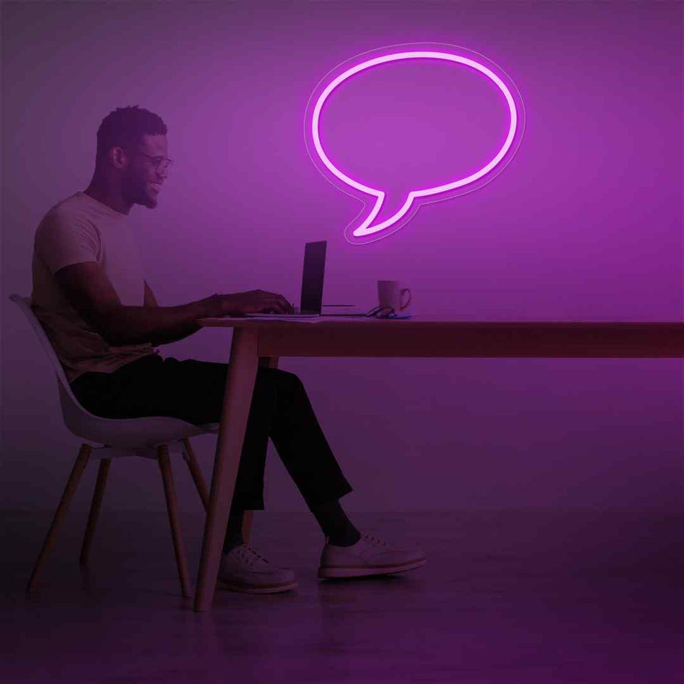 Comic speech bubble neon sign