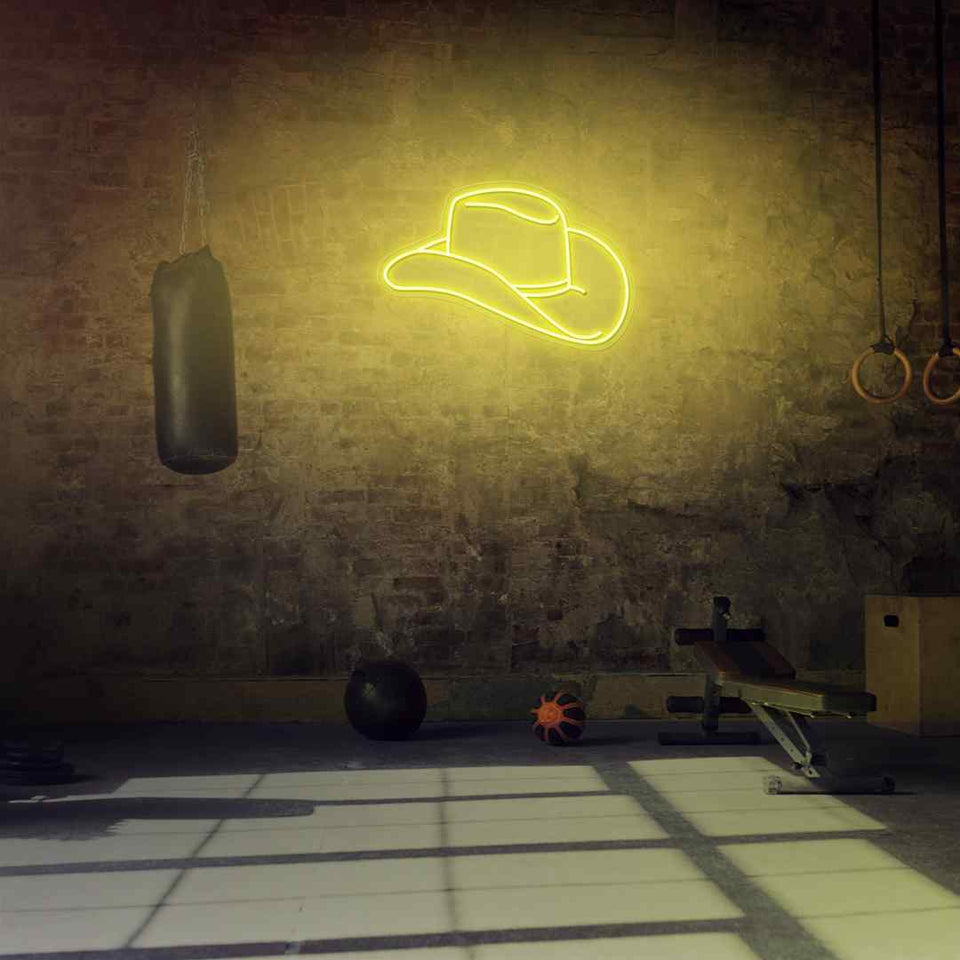 Cowboys hat neon sign