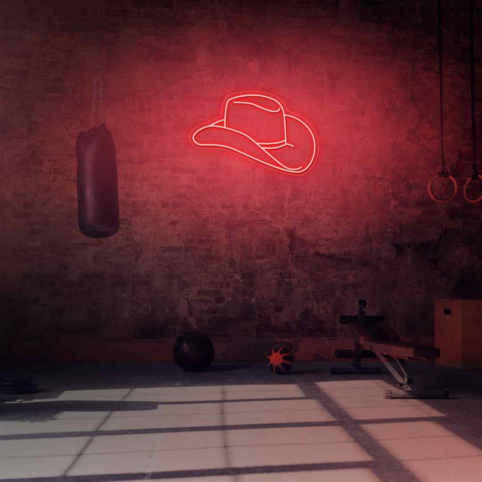 Cowboys hat neon sign