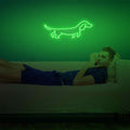 Dachshund neon sign - 19.7" (50cm) / DEEP GREEN COLOR