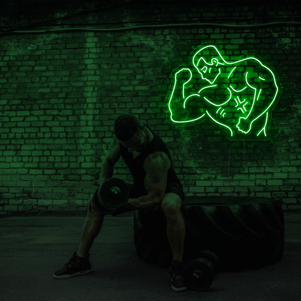 MEN WORKOUT DEEP GREEN COLOR LED NEON SIGN