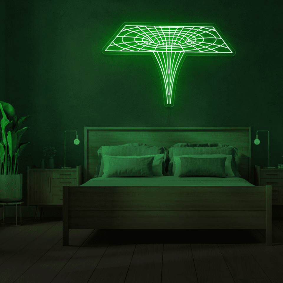 Black Hole as LED neon sign in dark green color designed by Neon Marvels