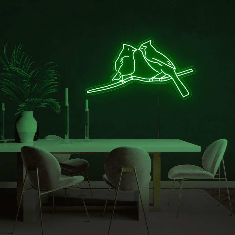 TWO BIRDS GREEN COLOR LED NEON SIGN